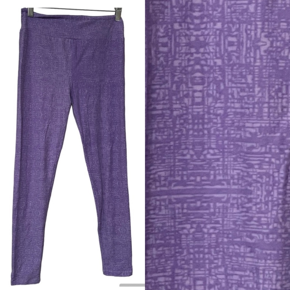 LuLaRoe Leggings OS Purple Pattern - lightly used
